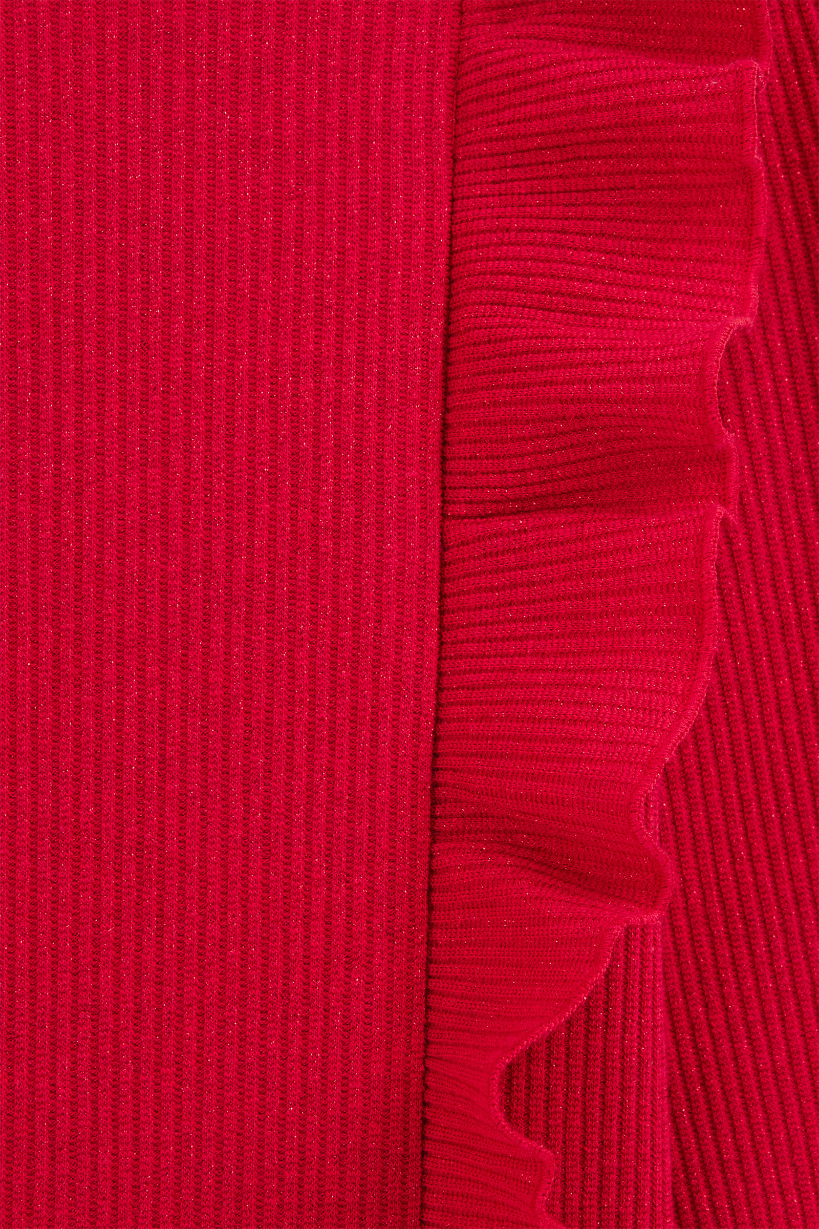 Meisjes geribd T-shirt met glittergaren WE Fashion Rood