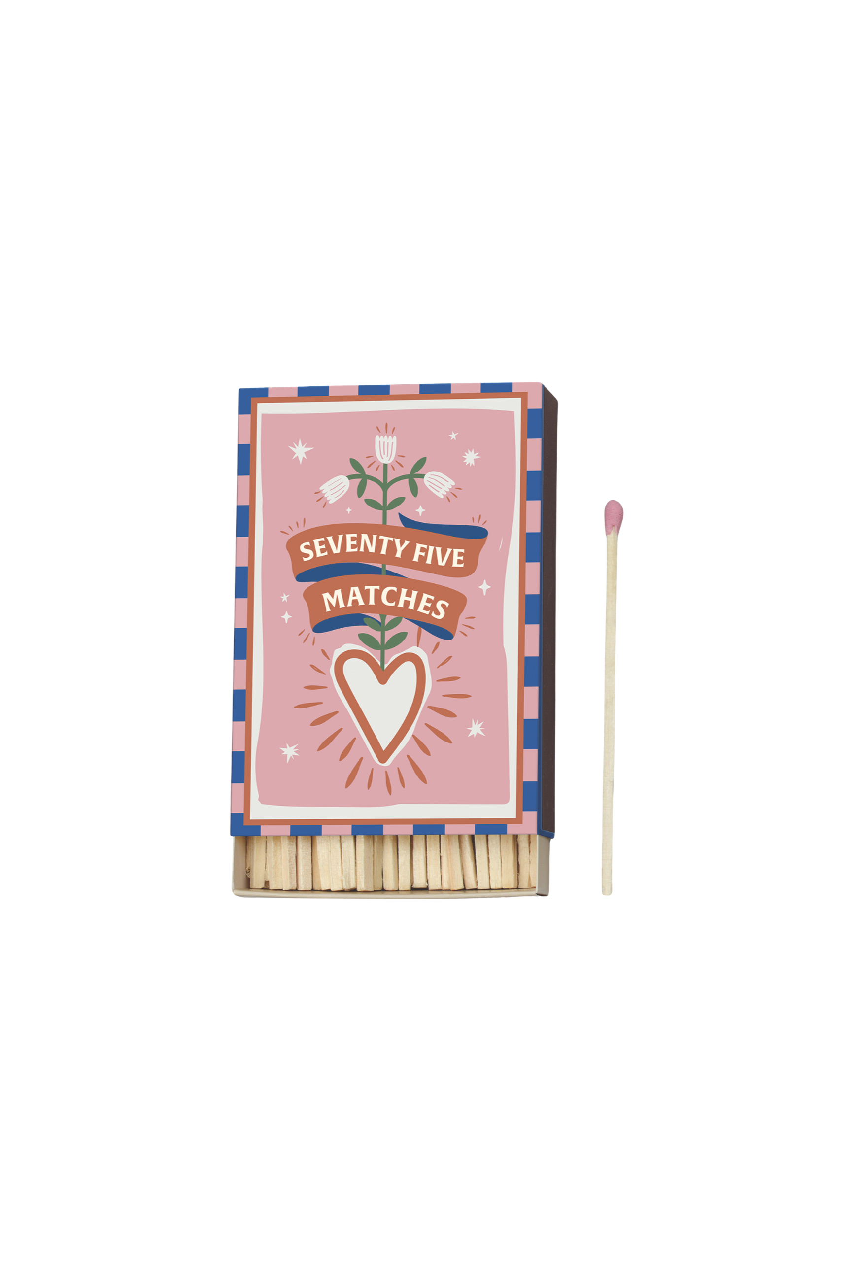 PADDYWAX  Adopo Hearts tændstikæske, 75 tændstikker - Pink