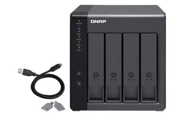QNAP TR-004 - Harddisk-array - 0 TB - 4 bays (SATA-300) - USB 3.2 Gen 1 (ekstern)