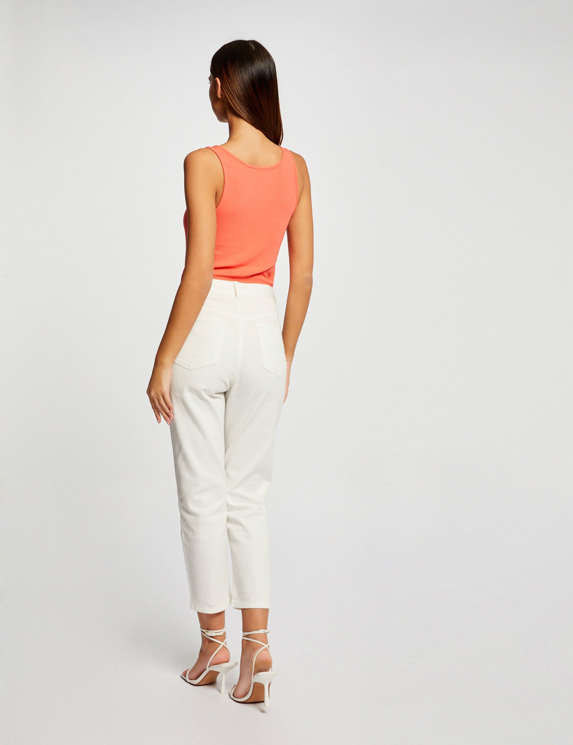 Débardeur avec bretelles à ornements orange femme - orange