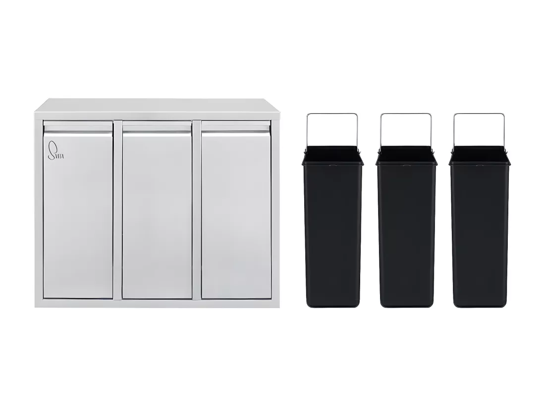 poubelle de tri 3x8L en inox
