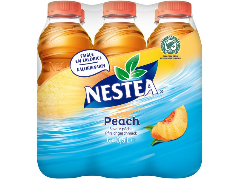 Nestea Schwarztee Pfirsich 6 Stück x 0.5 l Aromatisiertes Erfrischungsgetränk mit Tee-Extrakt