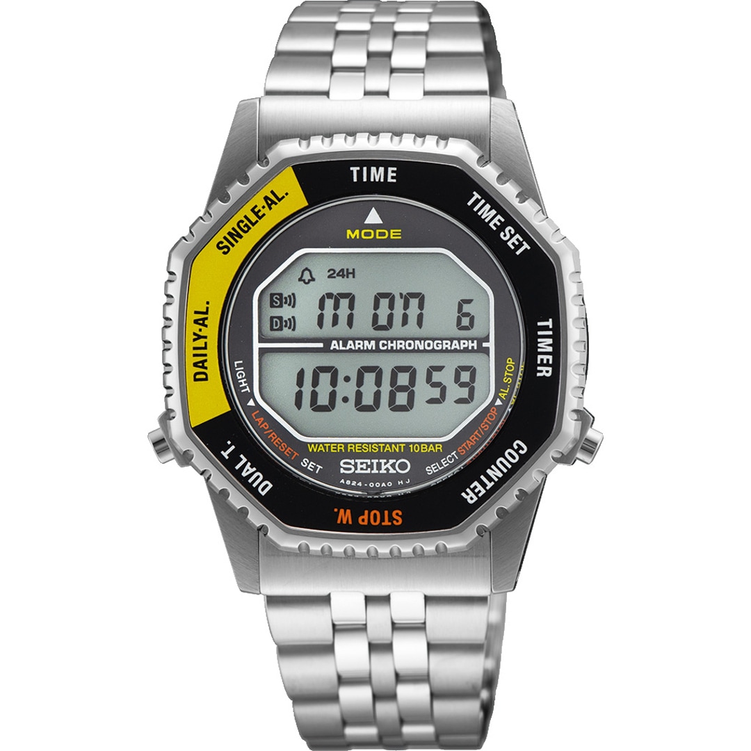 Seiko Conceptual Digital Alarm Chronograph Black & Yellow