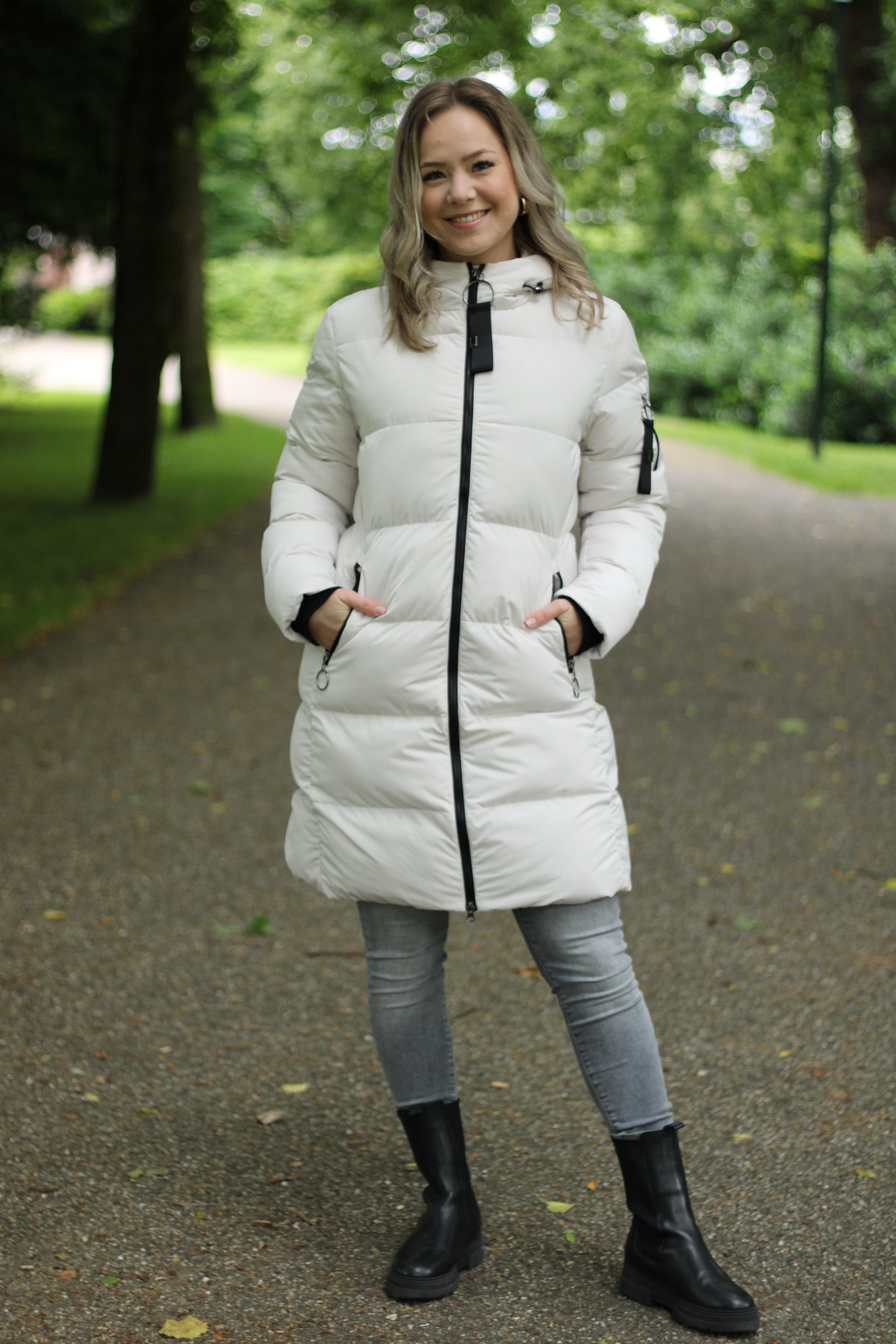 Rino & Pelle - Jade Long Padded Hooded Coat - Stone