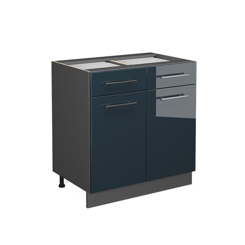 Vicco Schubunterschrank Fame-Line Anthrazit Dunkelblau Hochglanz 80 cm ohne Arbeitsplatte