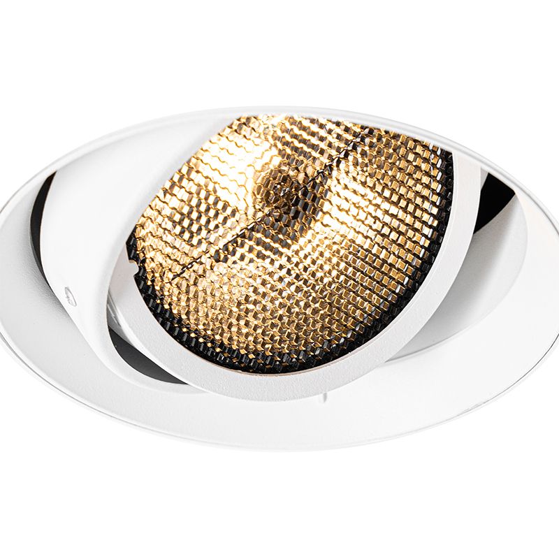Moderne inbouwspot wit GU10 AR111 rond trimless - Oneon Honey
