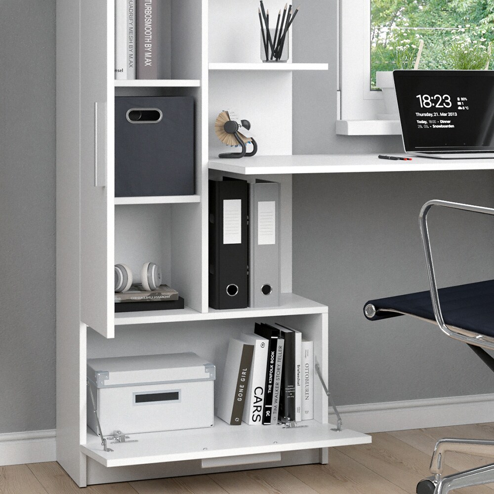 Vicco Arbeitstisch Schreibtisch Bürotisch Tomy Weiß 150x120 modern Computertisch PC-Tisch Arbeitszimmer Homeoffice Büromöbel Computermöbel Schrankschublade Schranktür Regalanbau