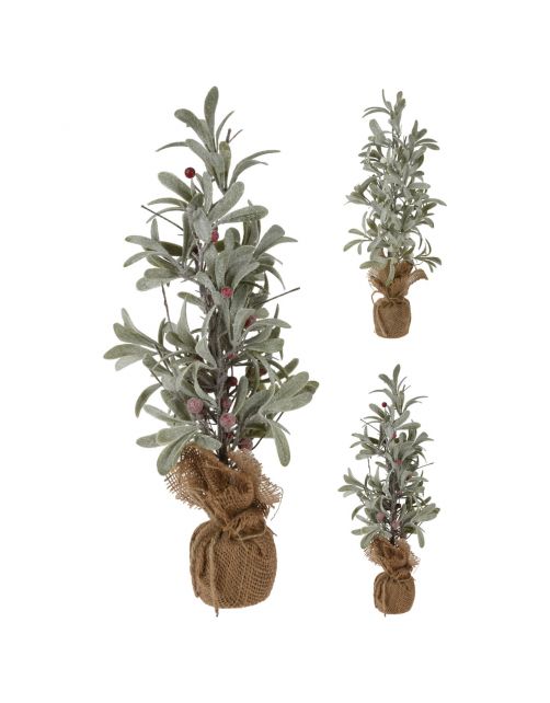 Homestyle Boompje - Kerstversiering - 18x18x45 cm Olijfgroen Assorti
