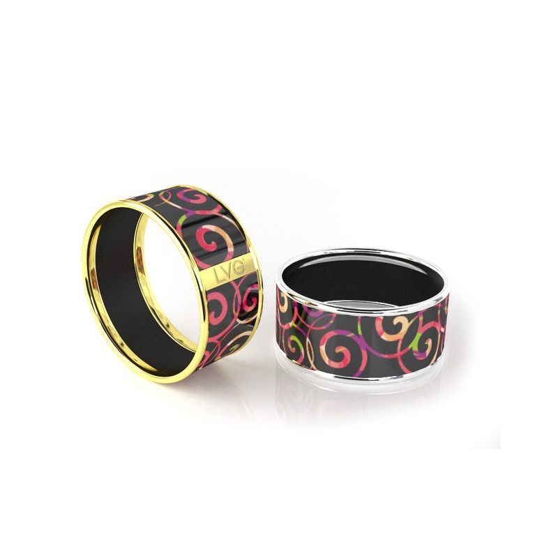 Legend Vogue - Bracelet Bangle Or Jaune Spiral Multicolor