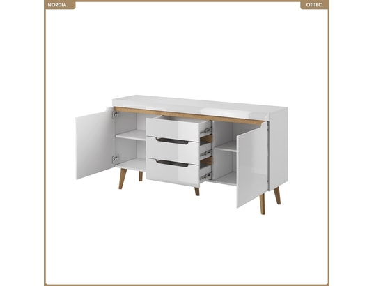 OTITEC - Commode - l.160 x h.83 x p.40 cm - nordia - blanc