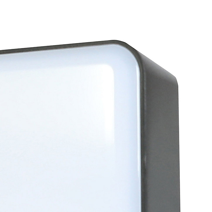 Hublot Moresby LED intégrée blanc neutre IP44 1000lm 16W L.15xl.15cm carré noir GoodHome