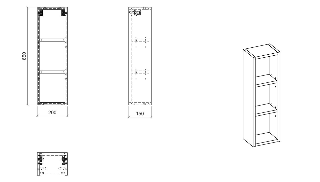 Comad Santa Fe FSC open kast 20x15x65cm bruin eiken