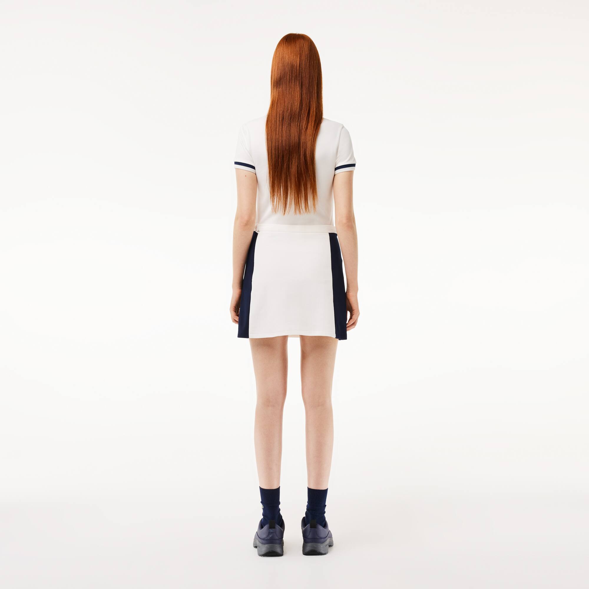 Jupe en piqué double-face fabriquée en France Robes & Jupes - Blanc - Lacoste - Femme