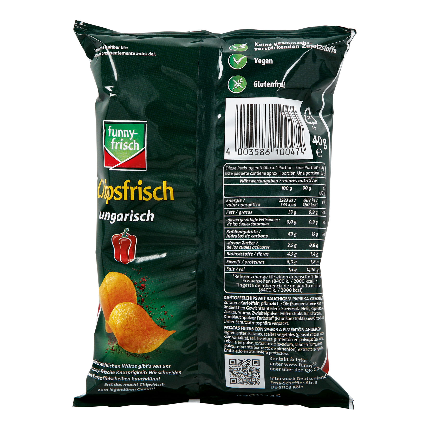 funny-frisch Chipsfrisch Ungarisch 40 g, 12er Pack