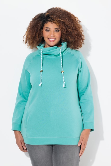 Sweatshirt, weiter Stehkragen, Taschen, Raglan-Langarm
