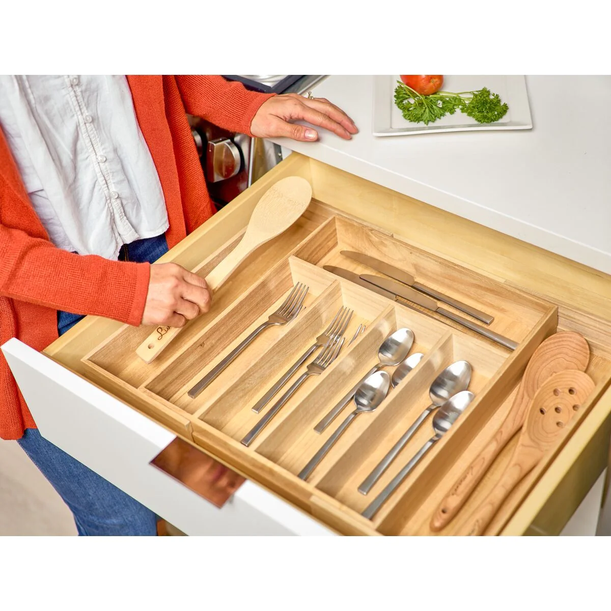 Range Couverts Extensible en Bois CALICOSY