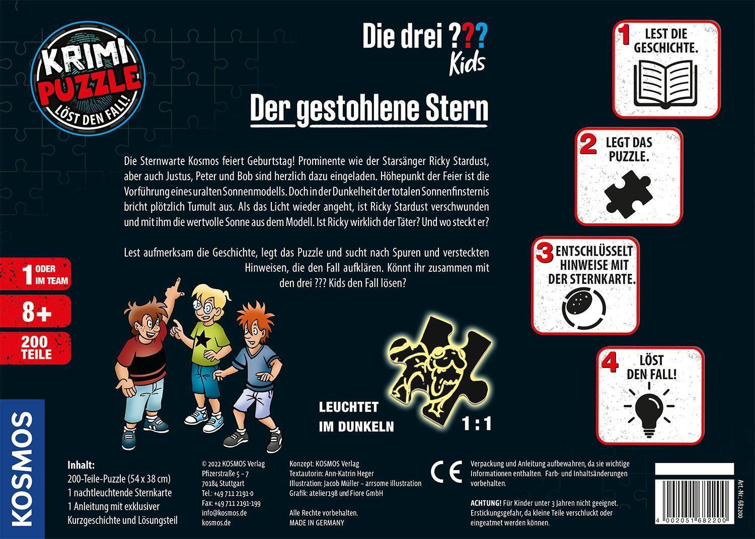 Krimipuzzle DIE DREI Kids DER GESTOHLENE STERN