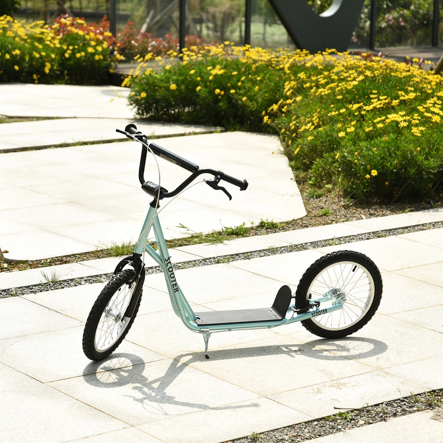 HOMCOM Kinderscooter mit Handbremse blau