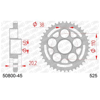 Kit chaine AFAM 525 Type Acier origine