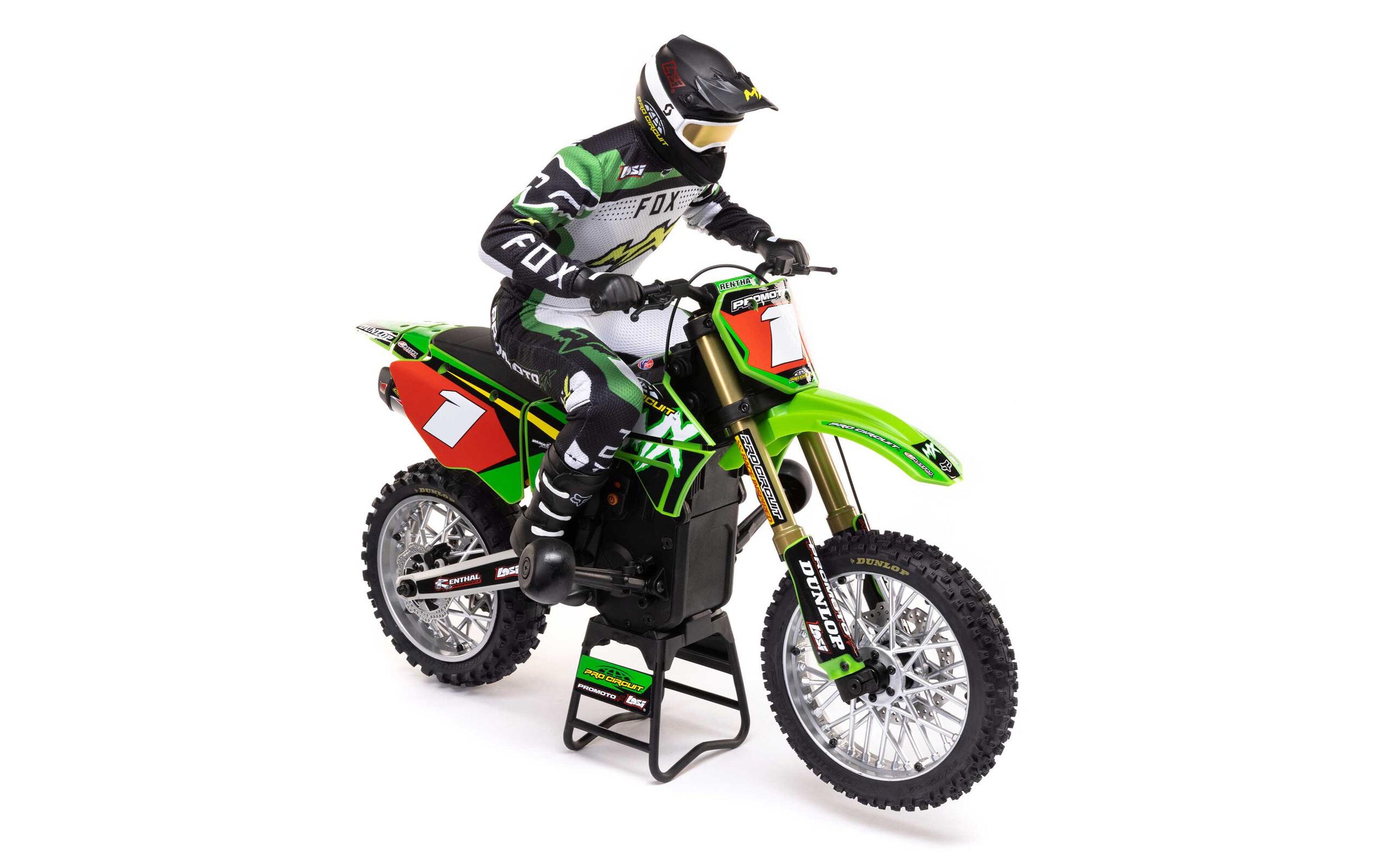 Motorrad Promoto MX Grün, RTR, 1:4<br>Leistungsstarkes RC Motocross Bike