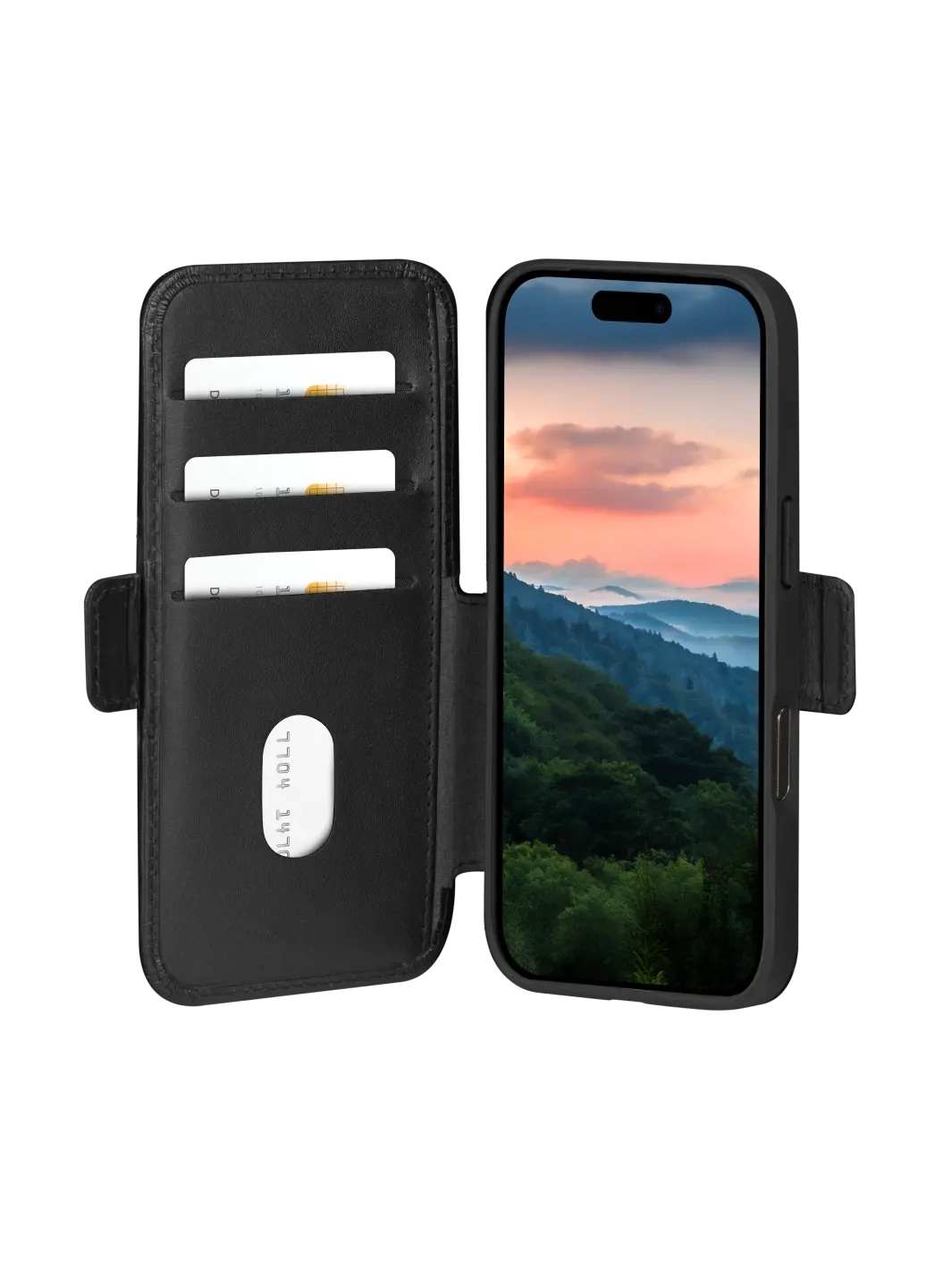 iPhone 17 Pro Echtleder Tasche mit RFID Schutz Copenhagen (CO63GTBL6617) - Schwarz