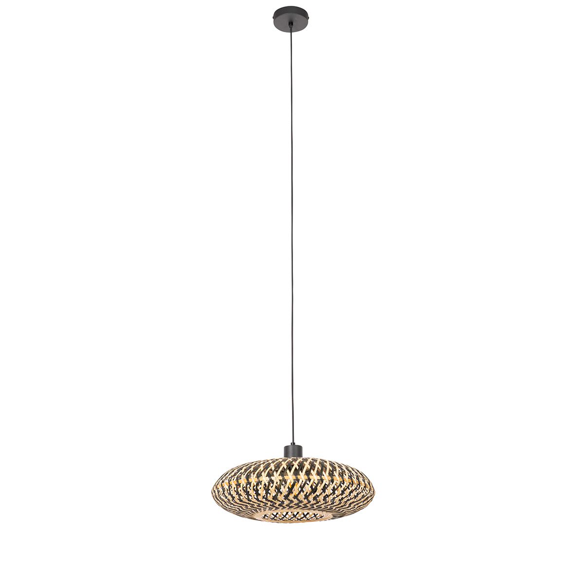 Oosterse hanglamp zwart bamboe 40 cm - Ostrava