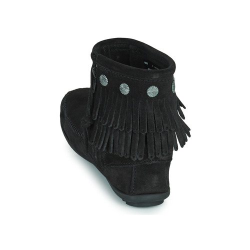 Minnetonka - DOUBLE FRINGE SIDE ZIP BOOT - Noir