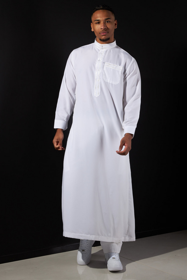 Ensemble 2 pièces qamis + pantalon blanc