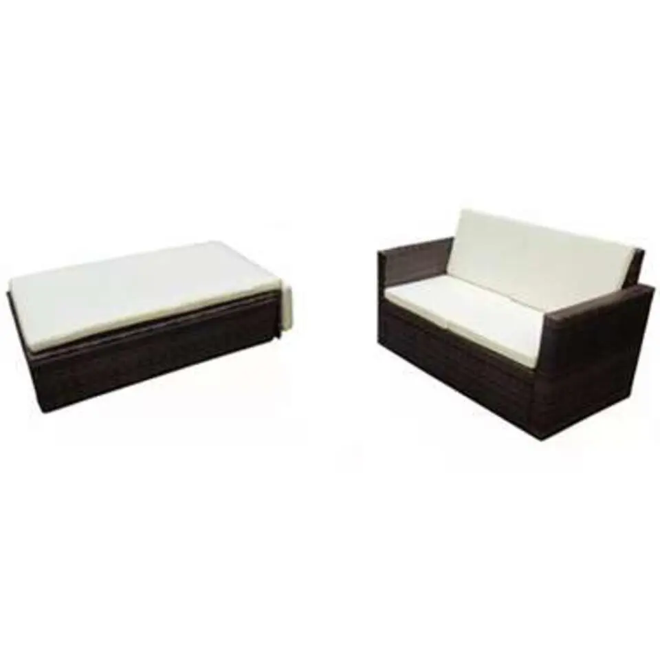vidaXL - Tuinmeubelset - Bruin - Poly rattan