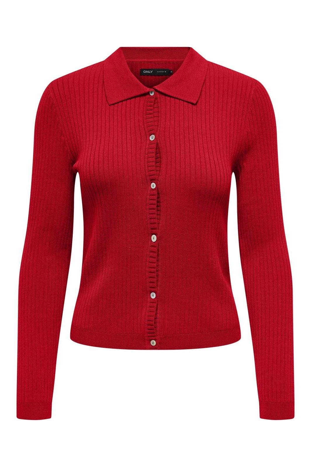 Only Onlkaya Ls Polo V-Neck Cardigan Knt 15344842 4720829 racing red