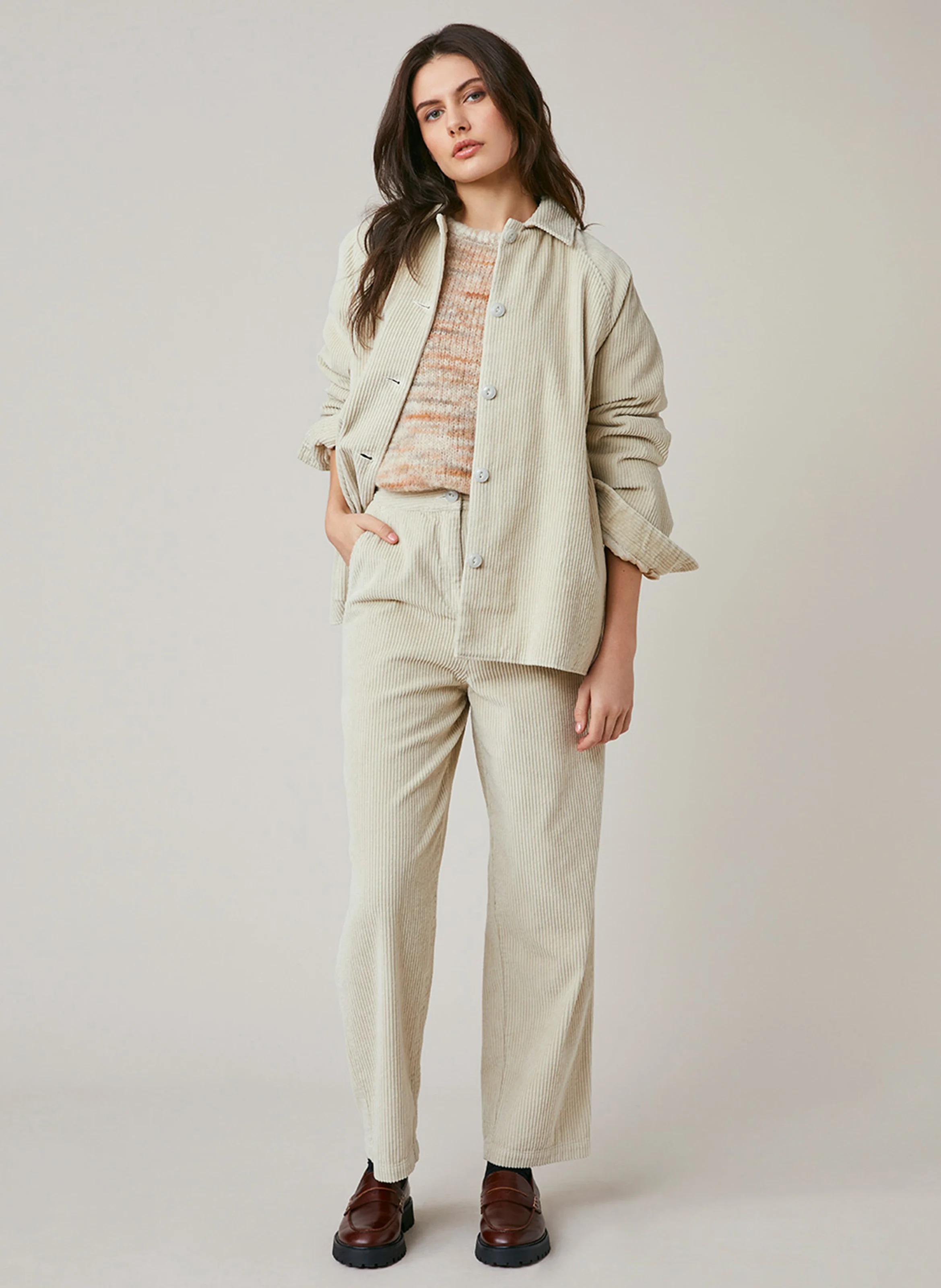 FRANCESCA - Veste col classique en coton | Blanc