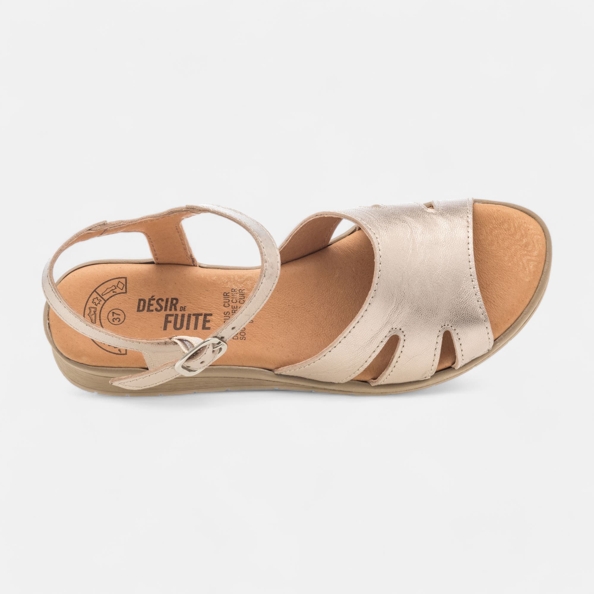 Sandales Femme en cuir or