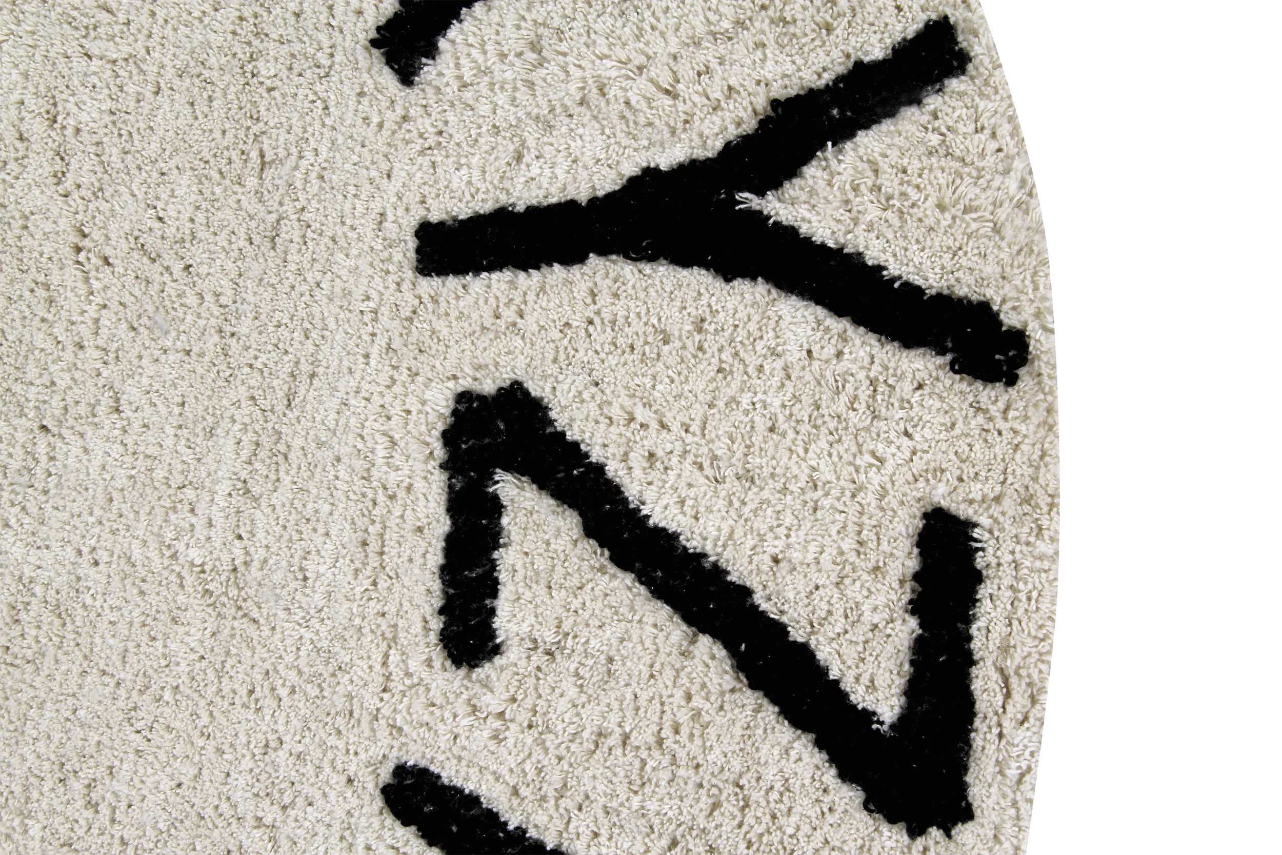 ABC - Tapis rond lavable en coton | Beige