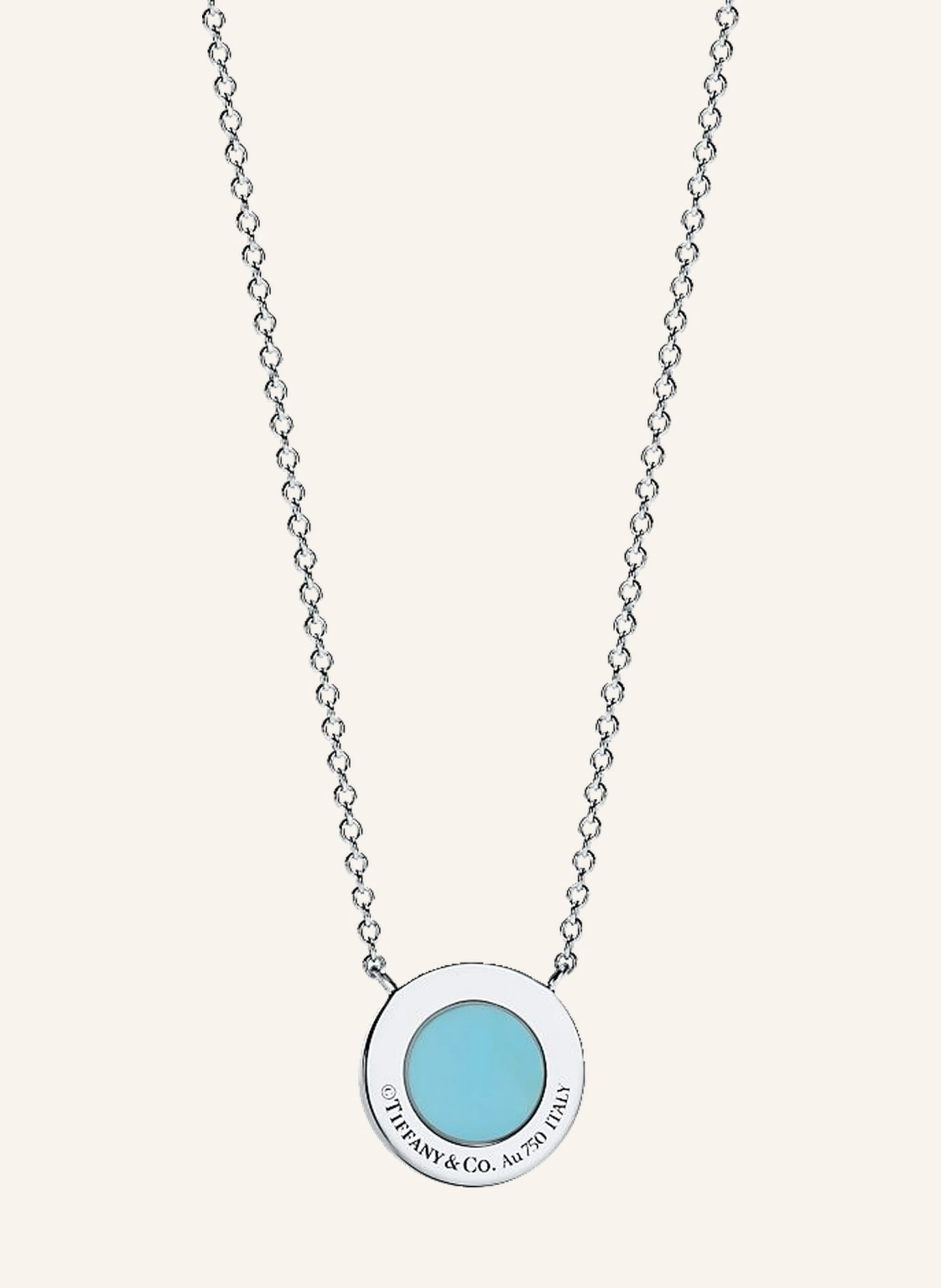 TIFFANY & Co. Tiffany T Circle HALSKETTE aus 18 Karat Weißgold mit Diamanten