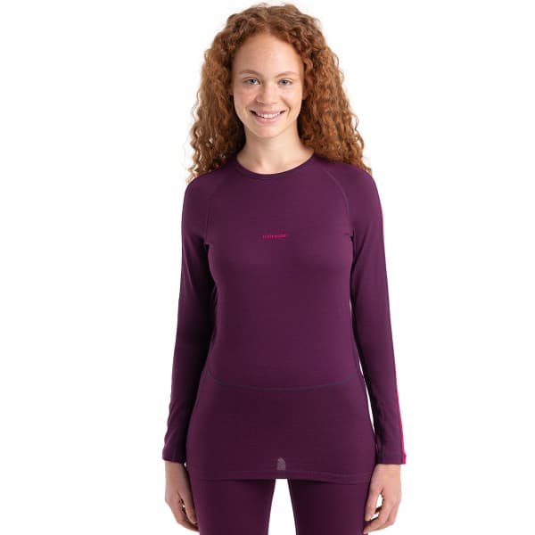 T-shirt thermique ICEBREAKER W ZONEKNIT 200 LS CREWE NIGHTSHADE/ELECTRONPNK/CB