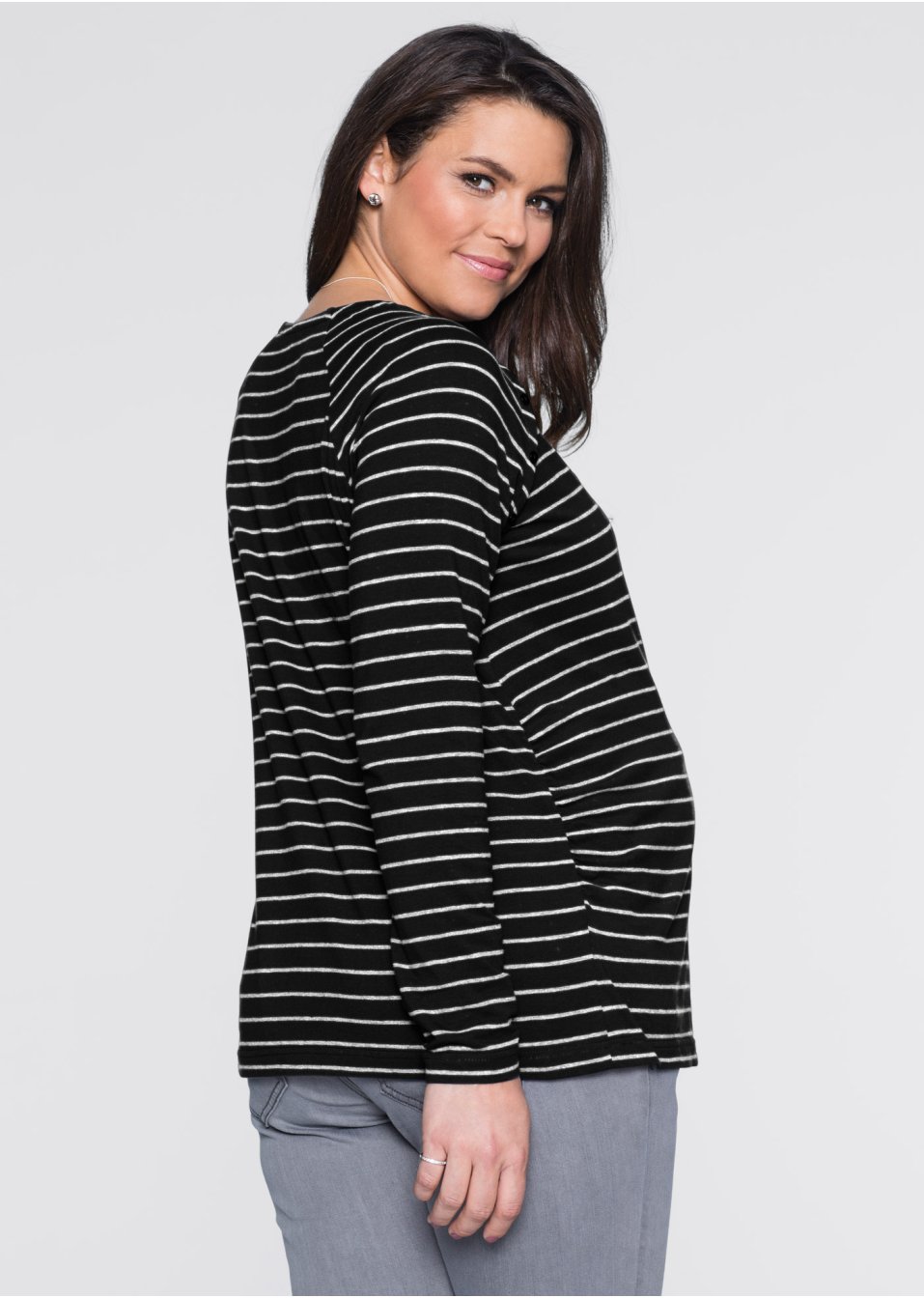 T-shirt de grossesse / d'allaitement avec boutons-pression