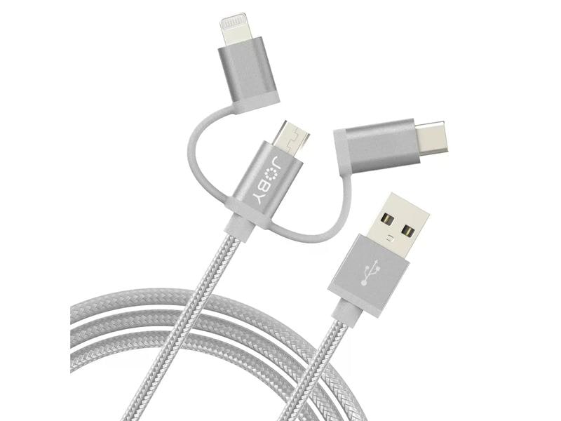 Joby USB 2.0-Kabel USB A - Lightning/Micro-USB B/USB C 1.2 Lade- und Synchronisationskabel 3-in-1, 1.2m Space Grey