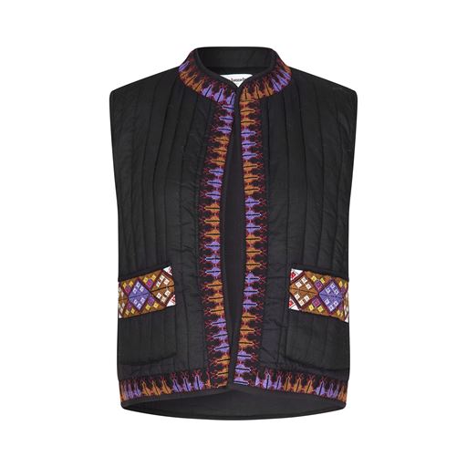 Lollys Laundry Cairo Vest, Washed Black, S