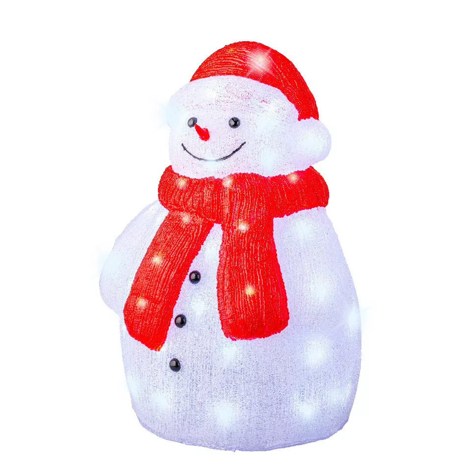 Bonhomme de neige lumineux 60 LED (H46 cm) Lenny Blanc froid