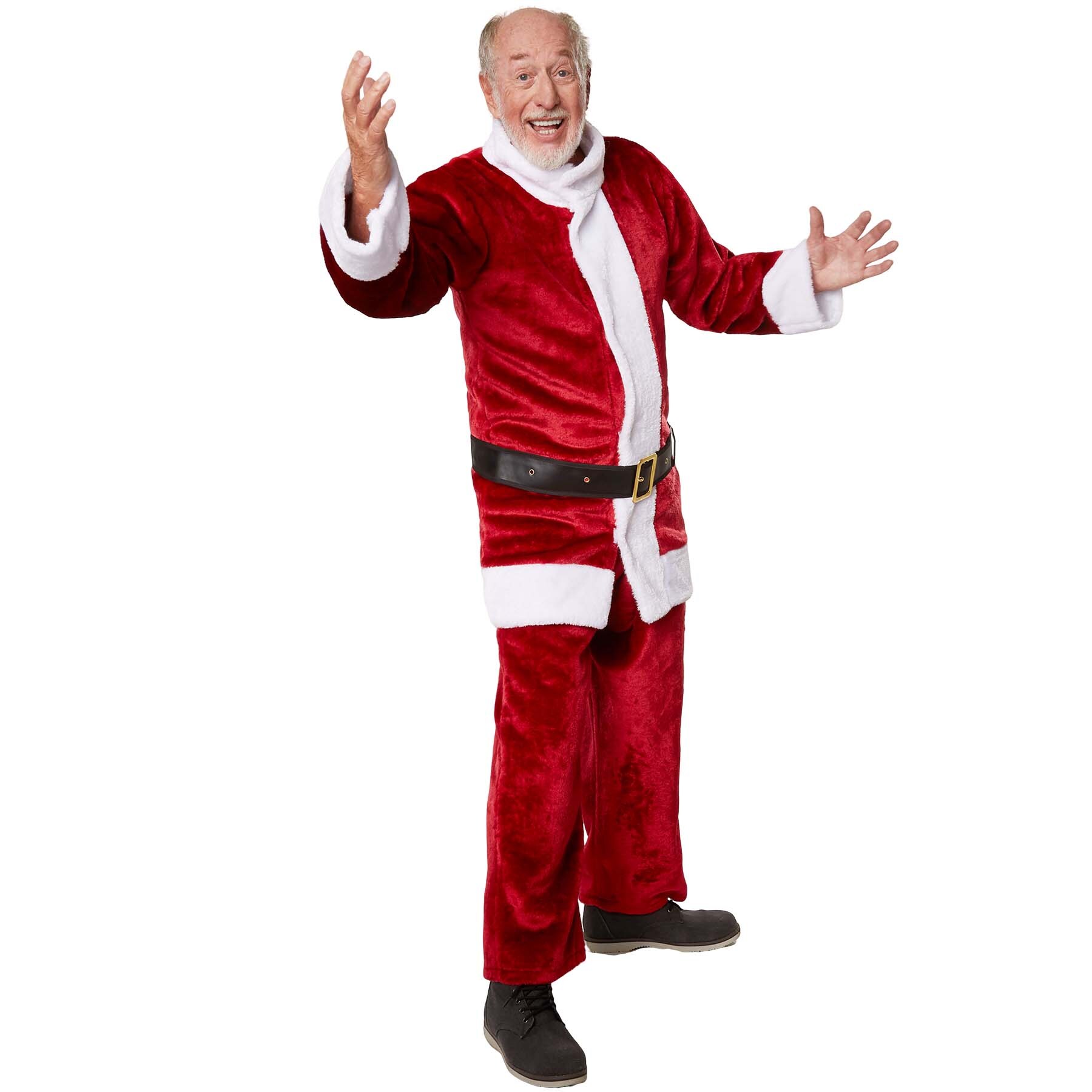 tectake® Herrenkostüm Weihnachtsmann-Set dunkelrot