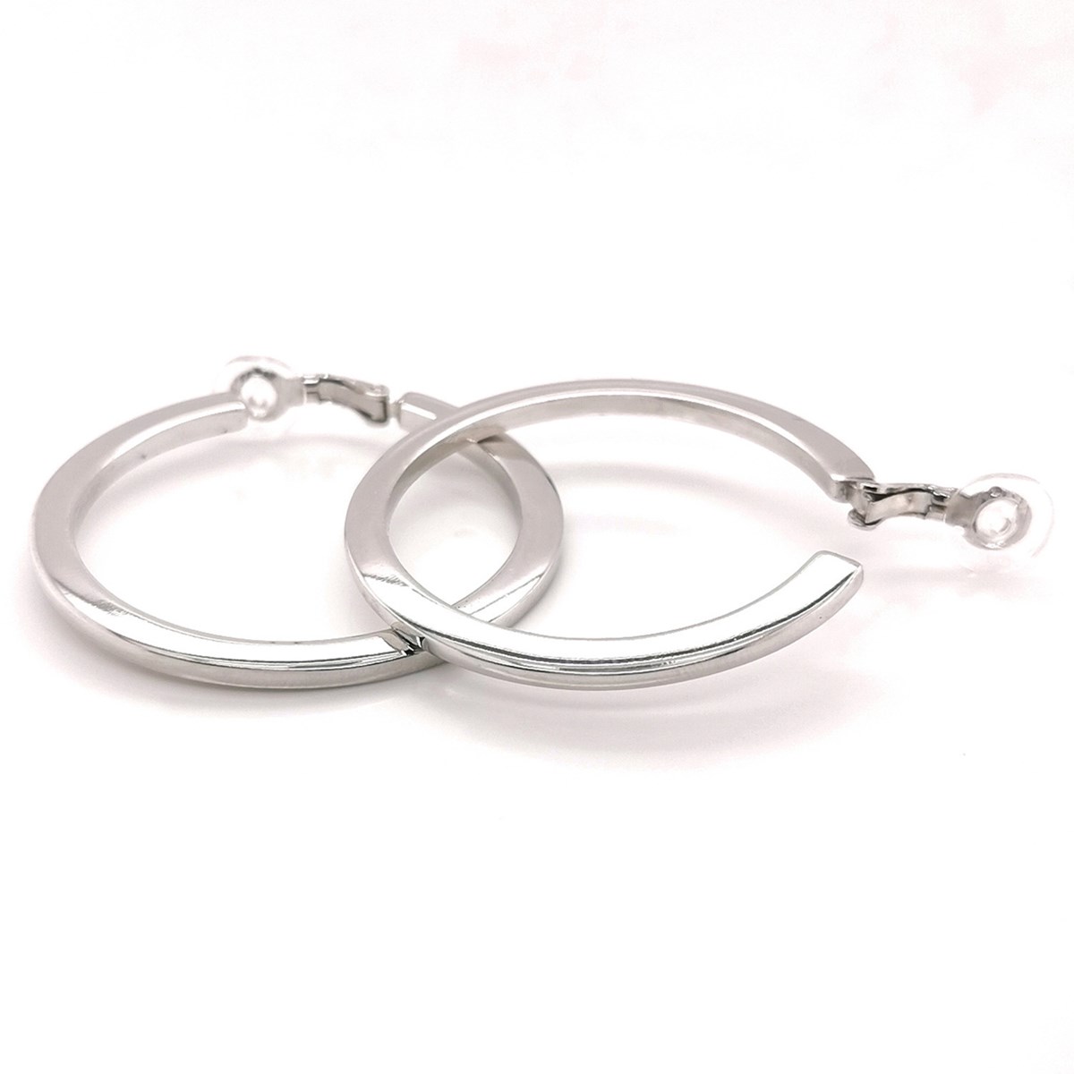 Boucles d'oreilles clip créoles fil carré 47 mm