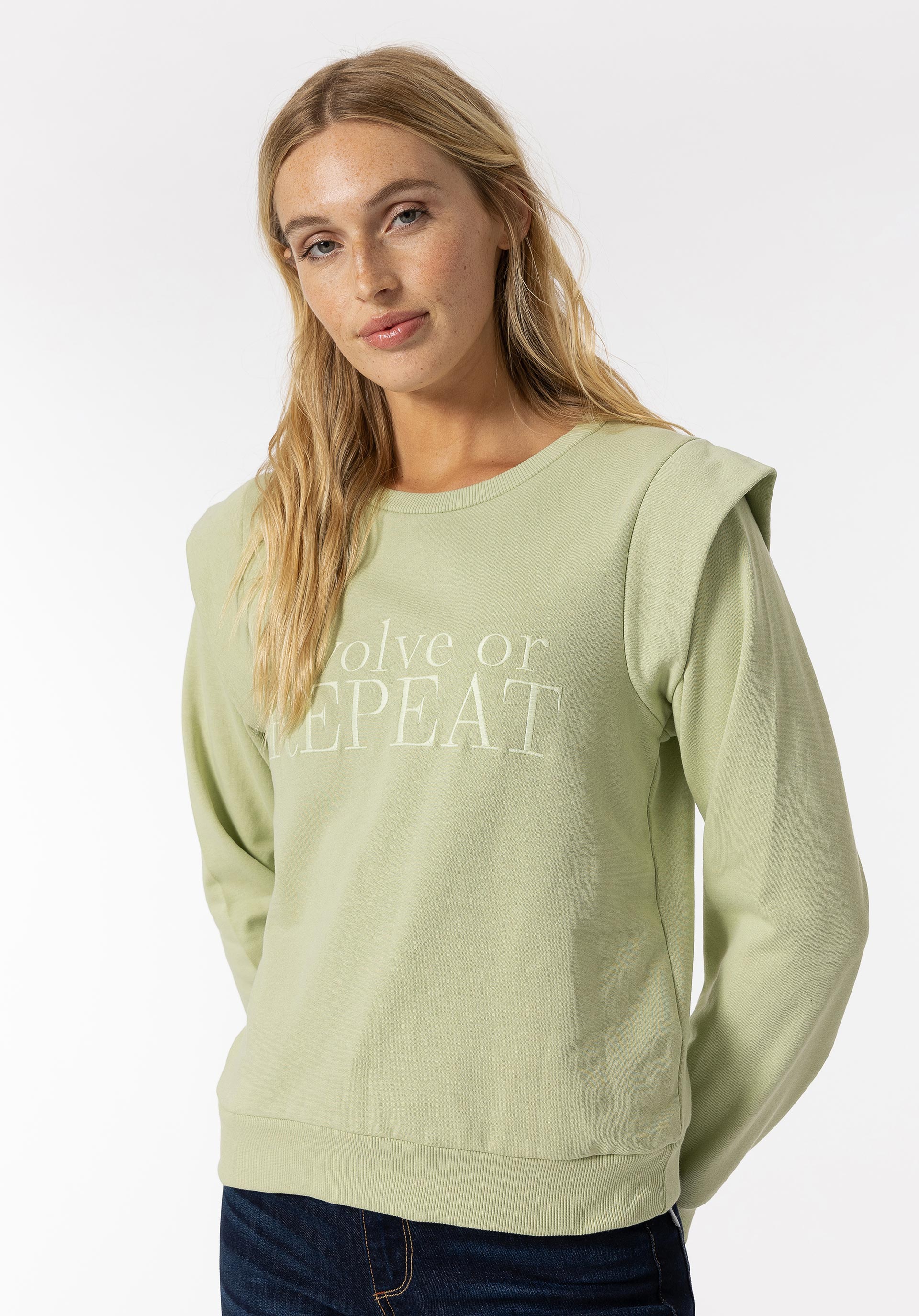 Sweatshirt com Texto Bordado