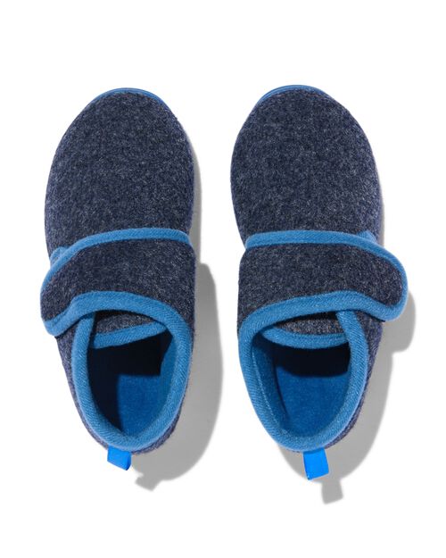 chaussons de crèche enfant en feutre bleu