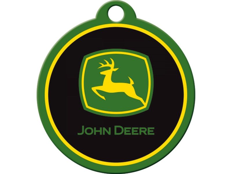 Nostalgic Art Schlüsselanhänger John Deere Ø 4 cm, Grün/Sch Anhänger mit John Deere Logo