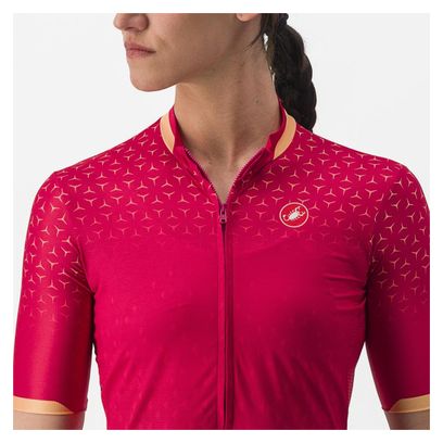 Maillot Manches Courtes Femme Castelli Pezzi Rouge