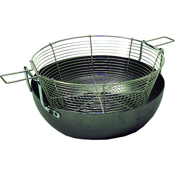 Panier pour bassine à friture bombée acier