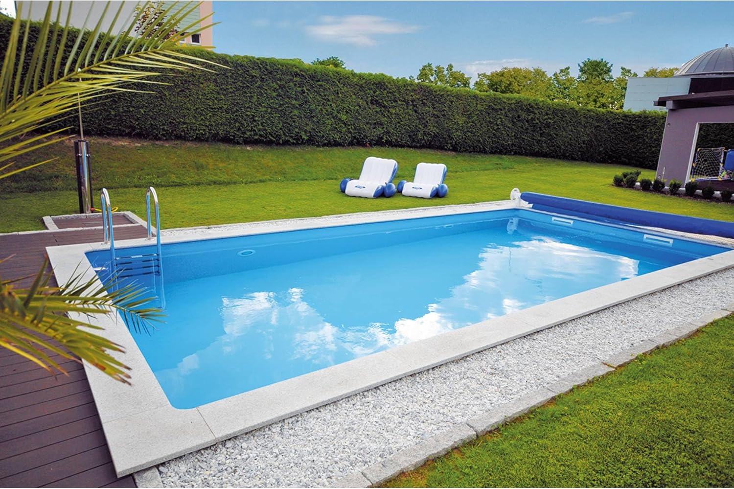 KWAD Styropor Pool All Inklusiv mit Edelstahlleiter 600 x 300 x 150 cm Sand