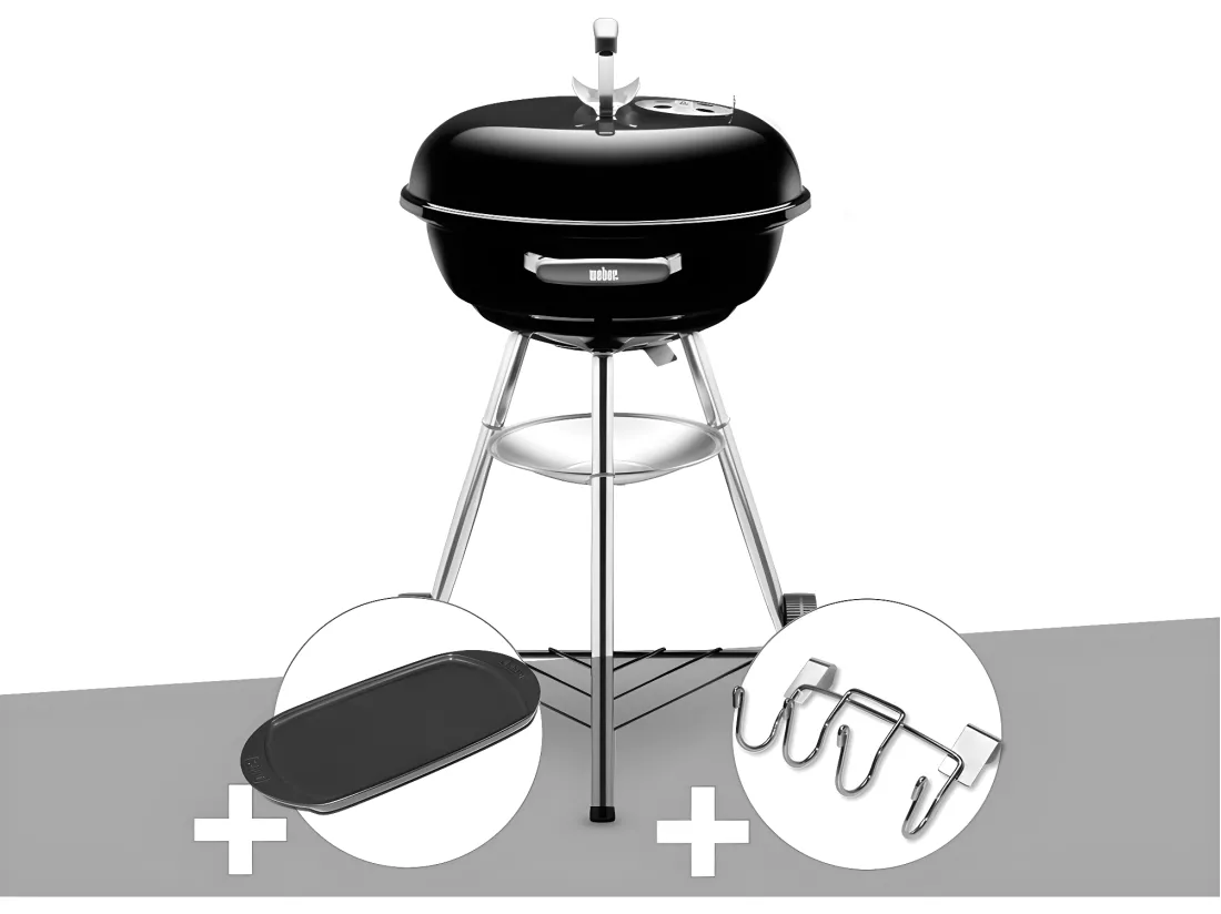 Barbecue Weber Compact Kettle 47 cm + Plancha + Support Accessoires