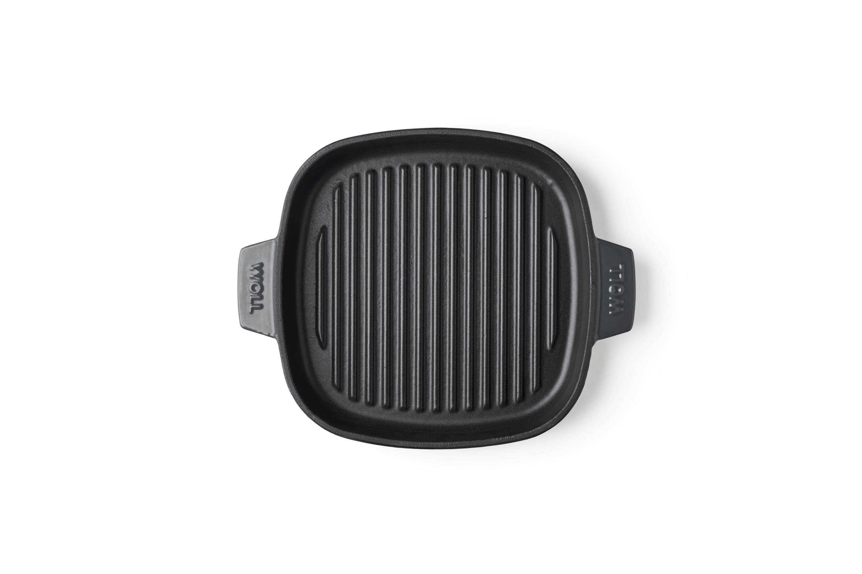 Iron Guss-Grillpfannen-Set mit 2 Steakmessern - Farbe: Carbon Grey