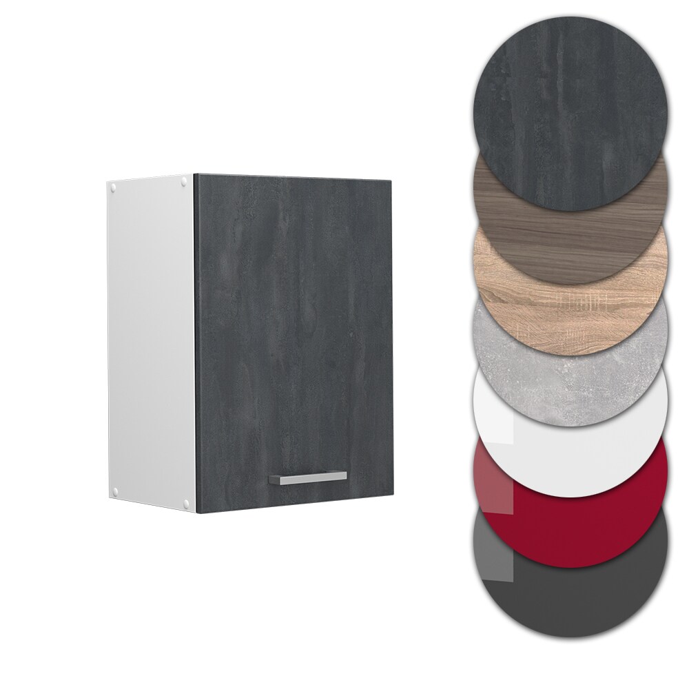 Vicco Hängeschrank R-Line Schwarz Beton Weiß 45 cm